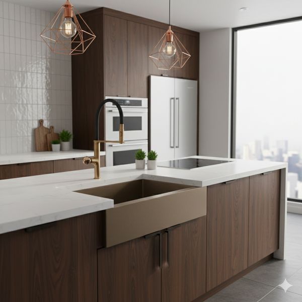 Змішувач для кухні з гнучким виливом MONE Deluxe Dream Crystal 27004RG Rose Gold LED-ручка 39710 фото