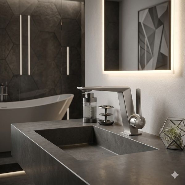 Змішувач для умивальника MONE Deluxe VILEN 60232GG  Gun Grey 39957 фото