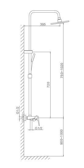 Душова система&nbsp;MONE Deluxe LEYDEN 8321363C&nbsp;Chrome 37259 фото