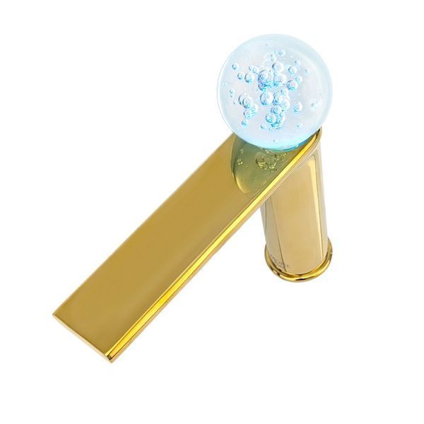 Смеситель для умывальника с подсветкой MONE Deluxe 27001G&nbsp;Dream Crystal LED Gold 39687 фото