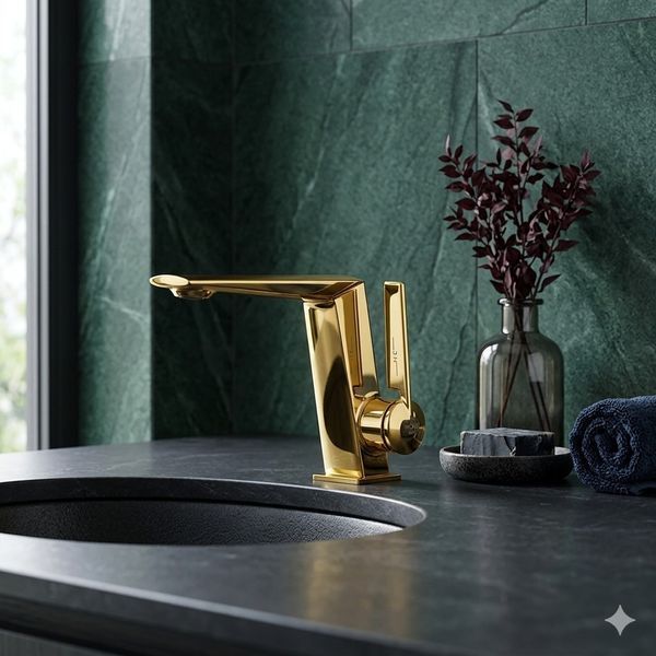 Змішувач для умивальника MONE Deluxe VILEN 60232TG Gold 39958 фото