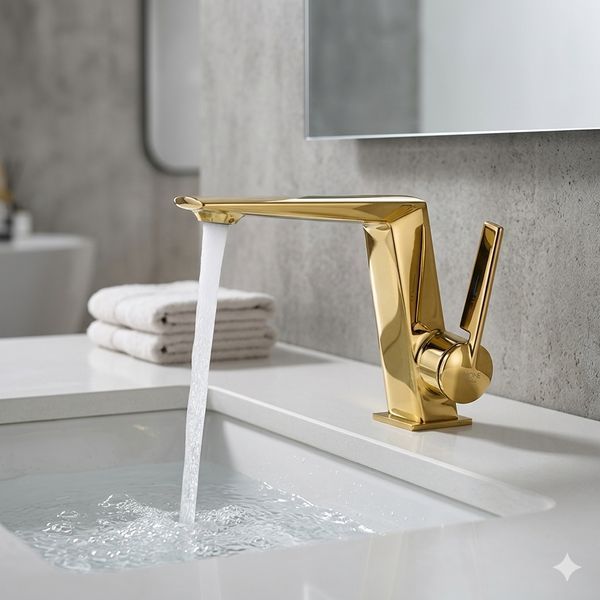 Змішувач для умивальника MONE Deluxe VILEN 60232TG Gold 39958 фото