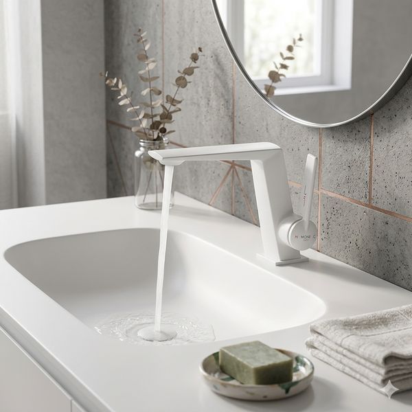 Змішувач для умивальника MONE Deluxe VILEN 60232W White 39956 фото