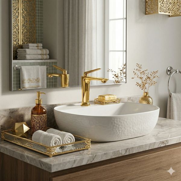 Змішувач для умивальника MONE Deluxe Instant Shadow 26001G&nbsp;Gold 39714 фото