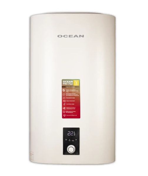 Бойлер OCEAN FLAT DIGITAL 100л 2,0 КВт эмалированный бак сухой ТЭН 36229 фото