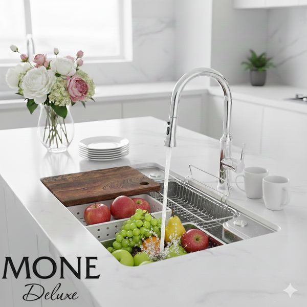 Змішувач для кухні з висувним виливом MONE Deluxe DAWN 21006CH Chrome 39711 фото