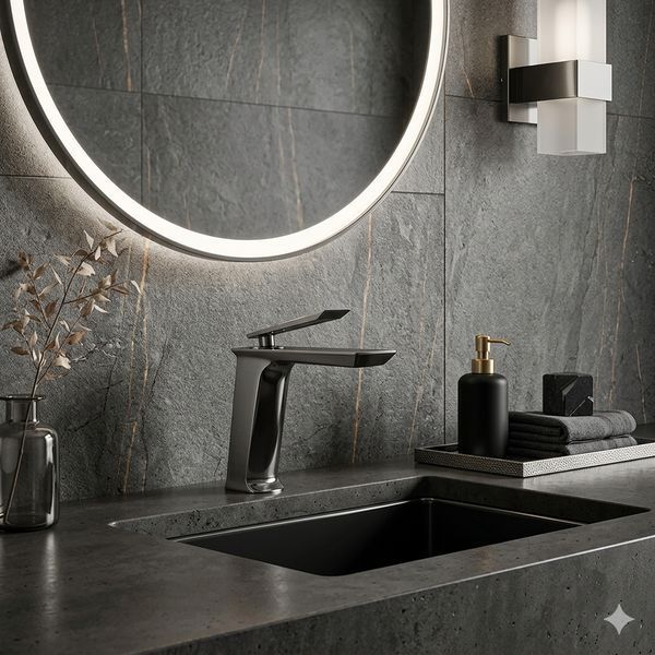 Змішувач для умивальника MONE Deluxe ALEN 60024GG  Gun Grey 39978 фото
