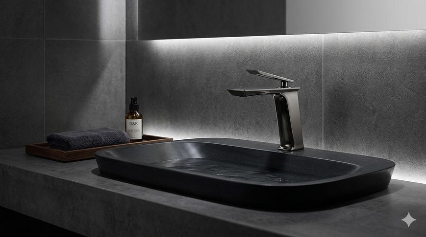Змішувач для умивальника MONE Deluxe ALEN 60024GG  Gun Grey 39978 фото