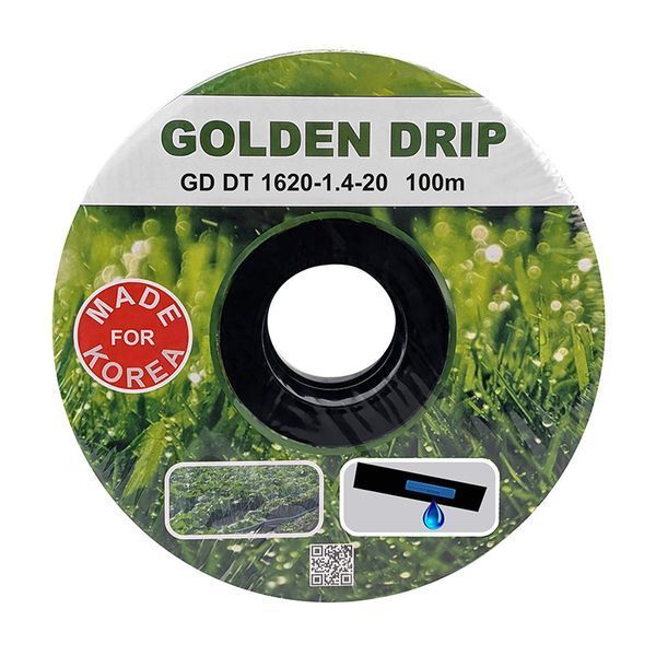 Капельная лента GOLDEN DRIP 20см 100м 8 mil с плоским эмиттером 31124 фото