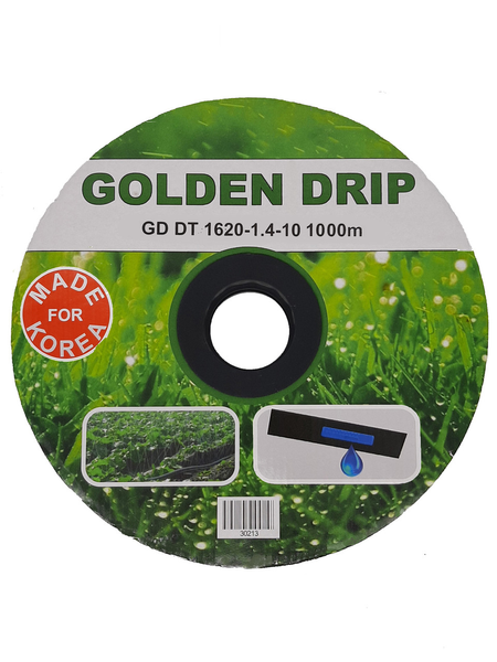 Капельная лента GOLDEN DRIP с плоским эмиттером 10 см 1000м 8 mil 31641 фото