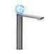 Змішувач для умивальника високий з підсвічуванням MONE Deluxe Dream Crystal 27002GG LED GunGray 39699 фото 1