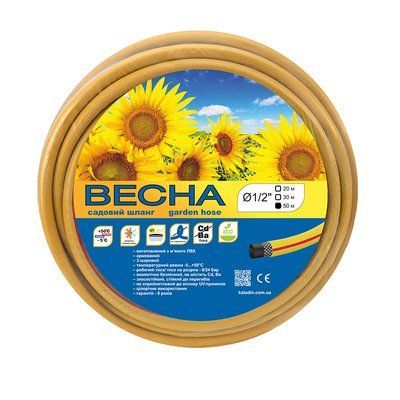 Садовий шланг ВЕСНА ф12,0х2,0мм 1/2 50м 35321 фото