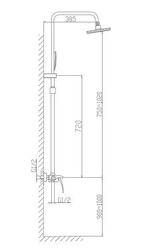 Душова система MONE Deluxe KINGDOM 8381381GR Gun Gray 37231 фото