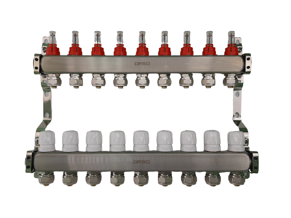 Колекторний вузол ORSO у зборі на 9 виходів Нержавіюча сталь SS304 32501 фото