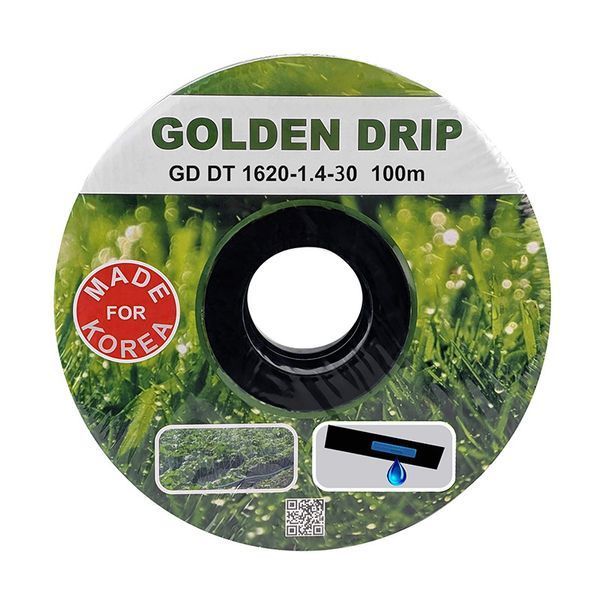 Крапельна стрічка GOLDEN DRIP з плоским емітером 30см 100м 8 mil 31125 фото