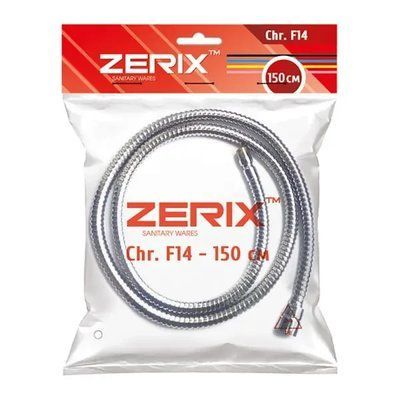 Шланг ZERIX Chr.F14 150 см ДЛЯ КУХОННОГО ДУШУ 29843 фото
