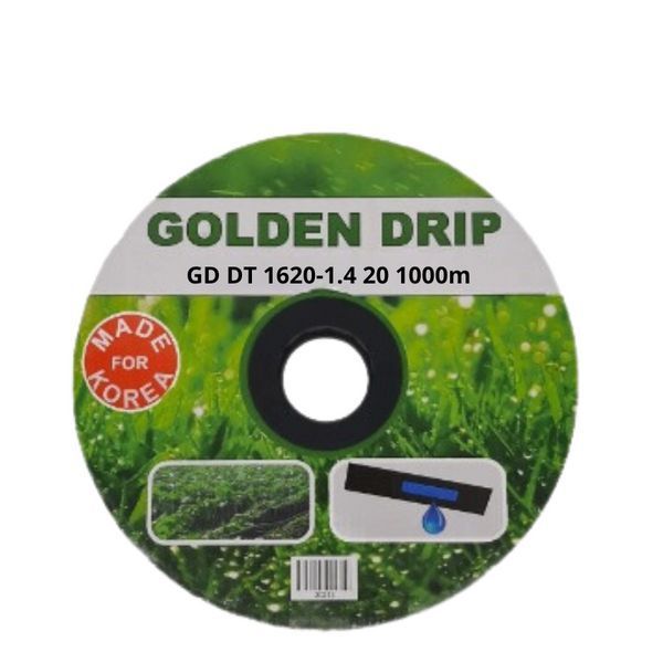 Крапельна стрічка GOLDEN DRIP з плоским емітером 20см 1000м 8 mil 31643 фото