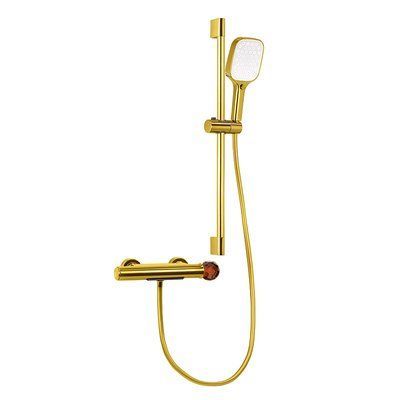 Душевой смеситель с душевым гарнитуром MONE Deluxe Dream Crystal 27003GFB Gold Fb Brown 39707 фото