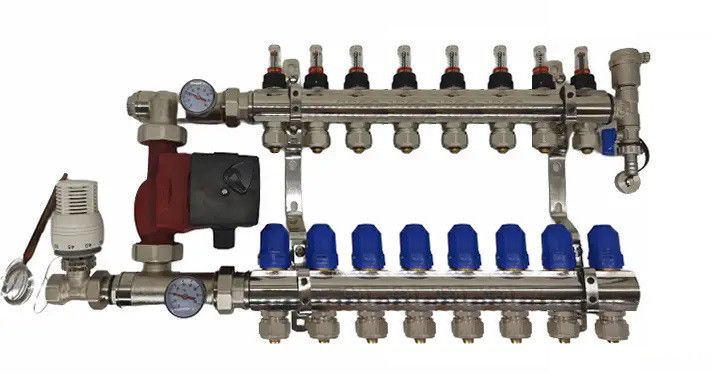 Комплект теплий пол ORSO латунний з боковим підключенням на 8 виходів 31528 фото