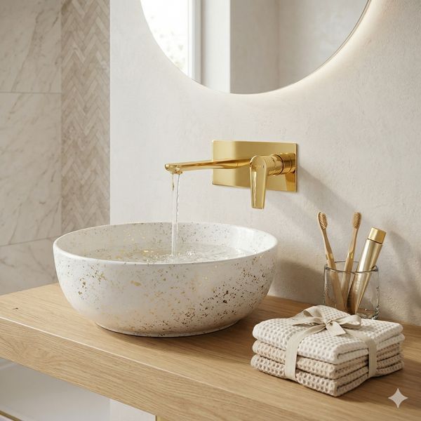 Змішувач для умивальника MONE Deluxe прихованого монтажу 1332382TG TGold 39836 фото