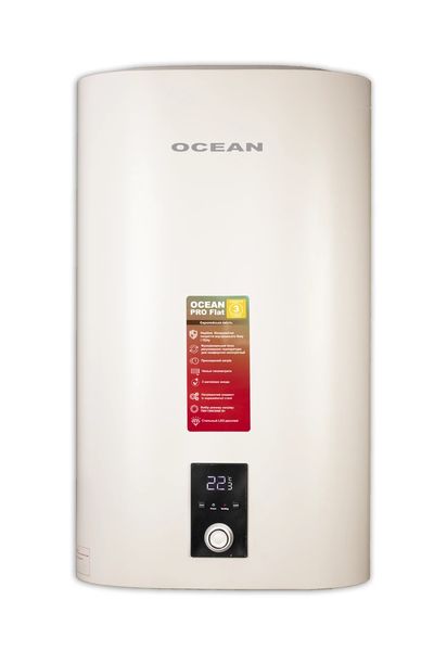 Бойлер OCEAN FLAT DIGITAL 100л 2,0 КВт емальований бак мокрий ТЕН 35160 фото